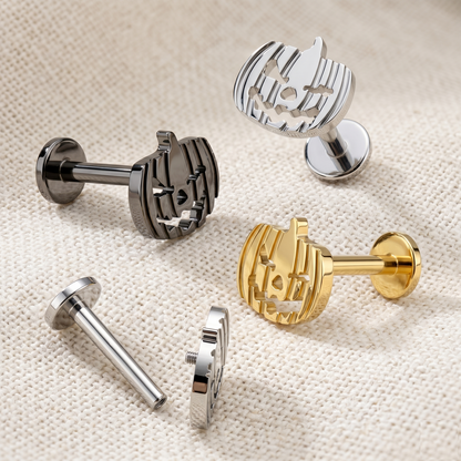 Titanium Jack O Lantern Threaded Labret 16G