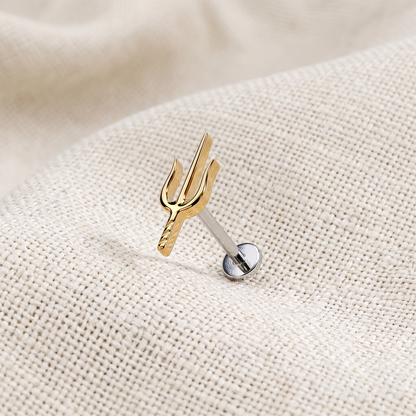 Titanium Trident Threadless Stud