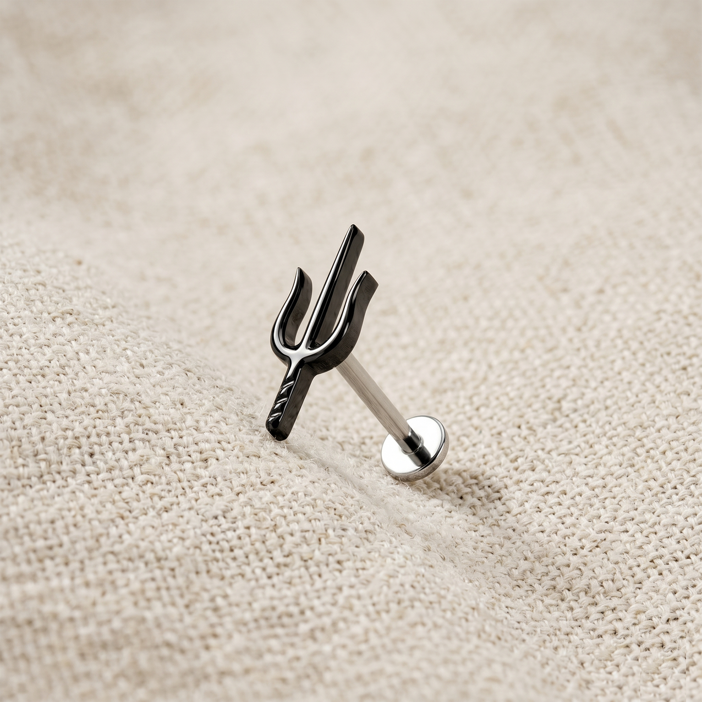 Titanium Trident Threadless Stud