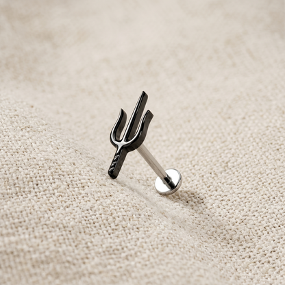 Titanium Trident Threadless Stud
