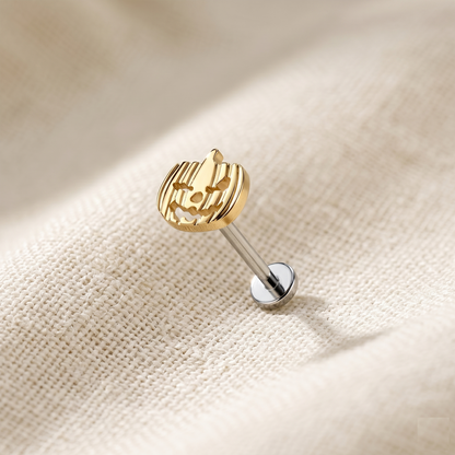Titanium Jack O Lantern Threadless Stud