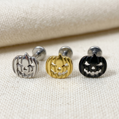 Titanium Jack O Lantern Threadless Stud