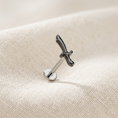 Titanium Pirate Sword Threadless Stud