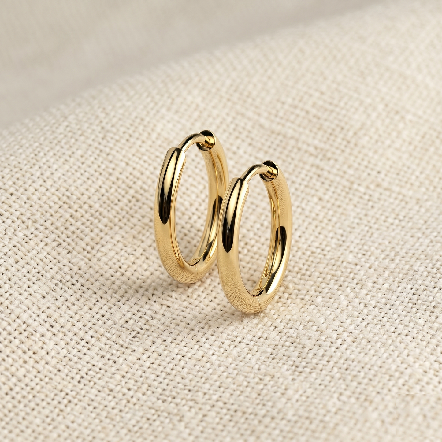 Titanium Plain Huggie Hoop Earrings