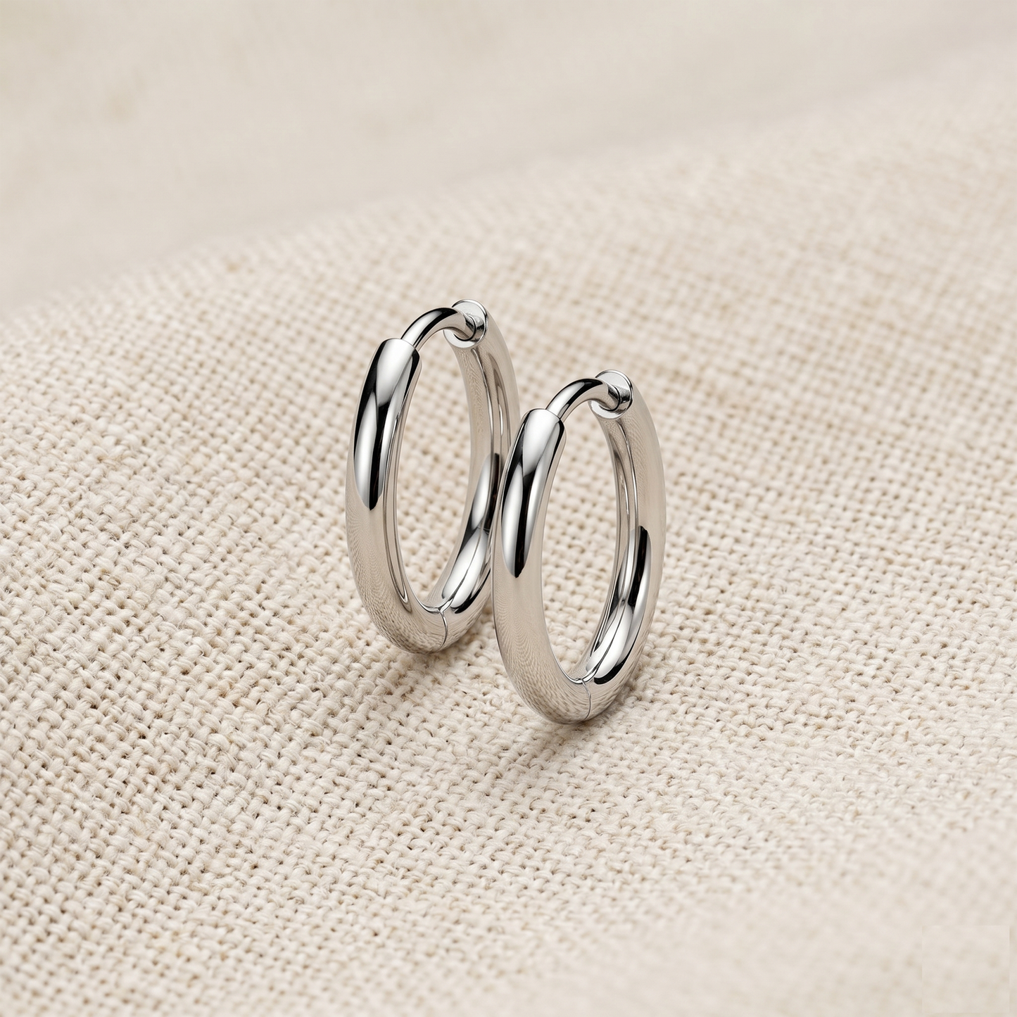 Titanium Plain Huggie Hoop Earrings
