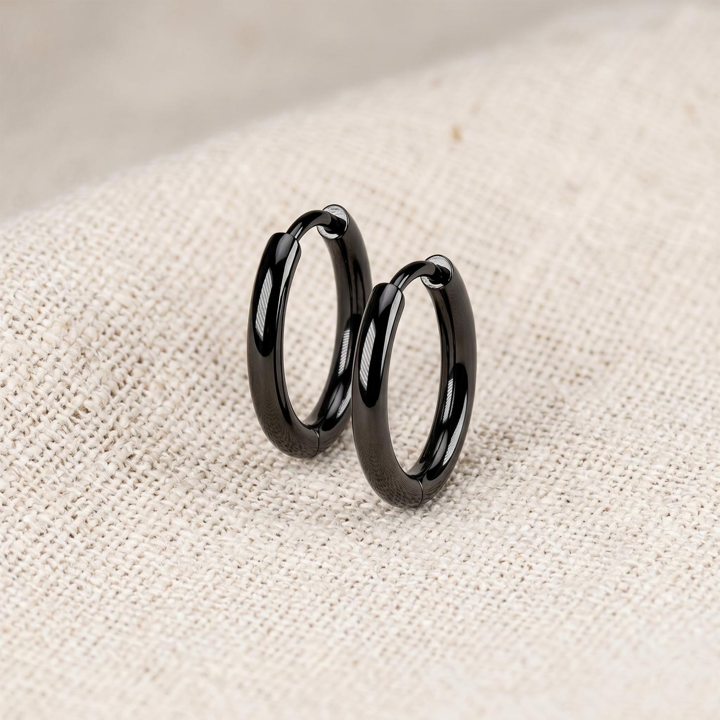 Titanium Plain Huggie Hoop Earrings