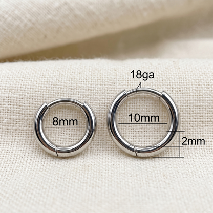 Titanium Plain Huggie Hoop Earrings