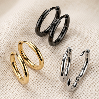 Titanium Plain Huggie Hoop Earrings