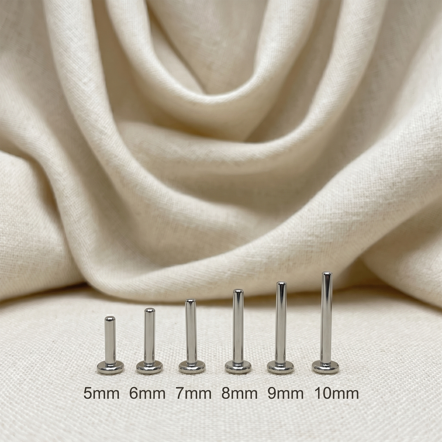 Titanium Threadless Flat Back Bar - 3mm Flatback