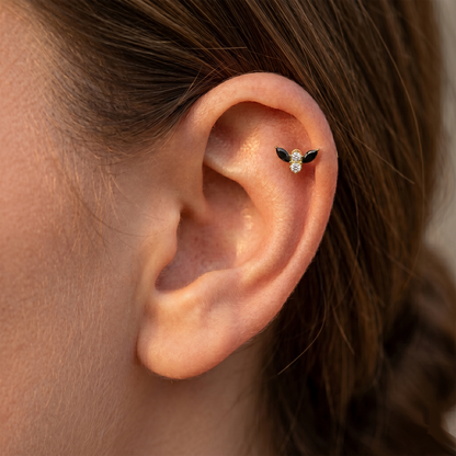 Titanium Bat CZ Threadless Stud