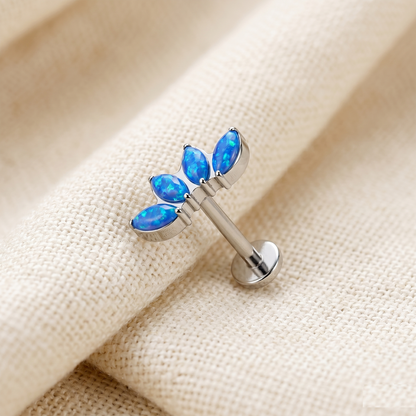 Titanium 4-Marquise Opal Threadless Stud