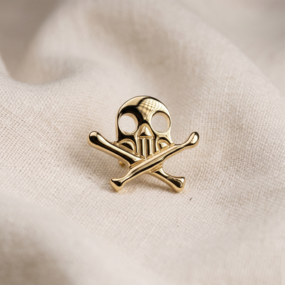 Titanium Skull Crossbones Threadless Stud