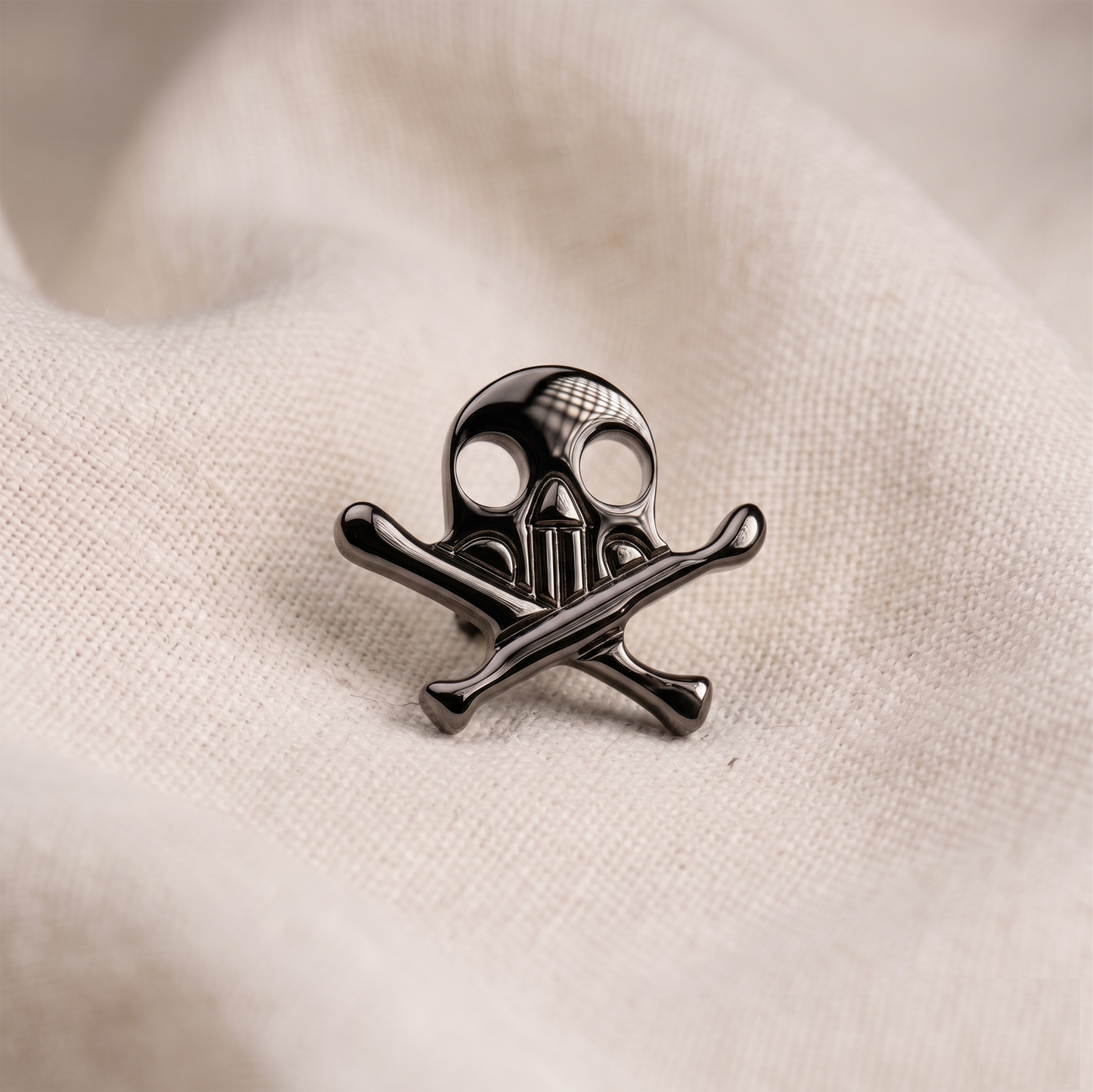 Titanium Skull Crossbones Threadless Stud