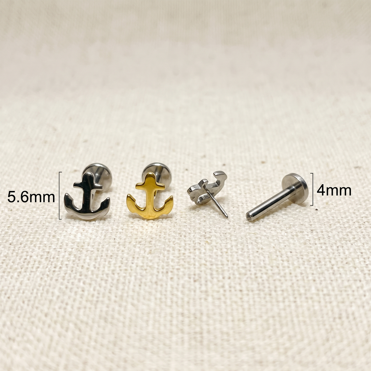 Titanium Anchor Threadless Stud