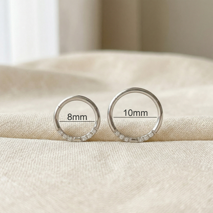 Surgical Steel Front CZ Hinged Hoop 16G