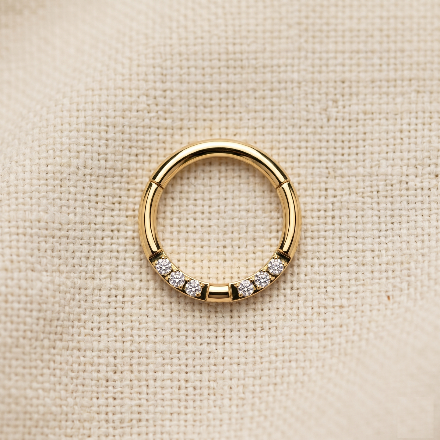 Surgical Steel Front CZ Hinged Hoop 16G