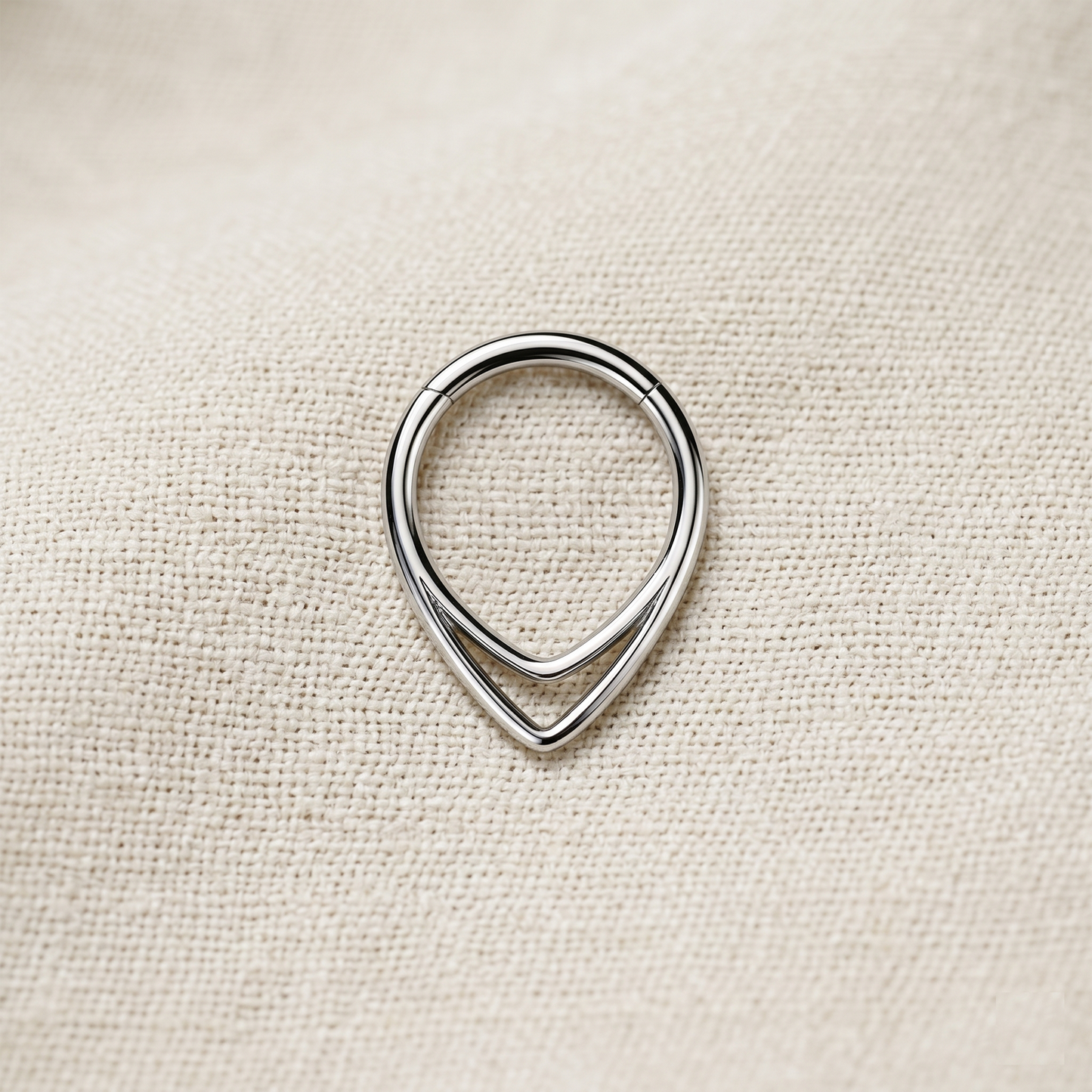 Titanium Double Chevron Hinged Hoop 16G
