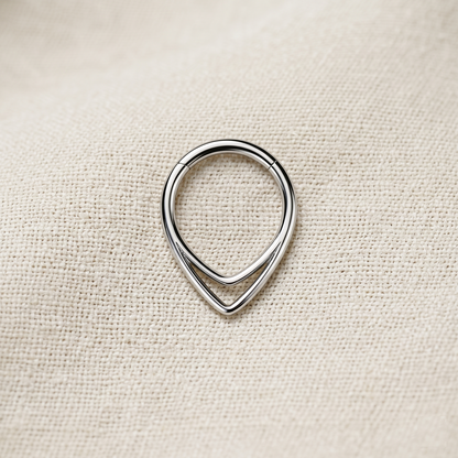 Titanium Double Chevron Hinged Hoop 16G