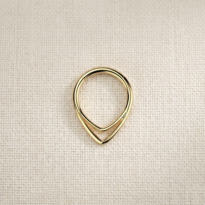 Titanium Double Chevron Hinged Hoop 16G