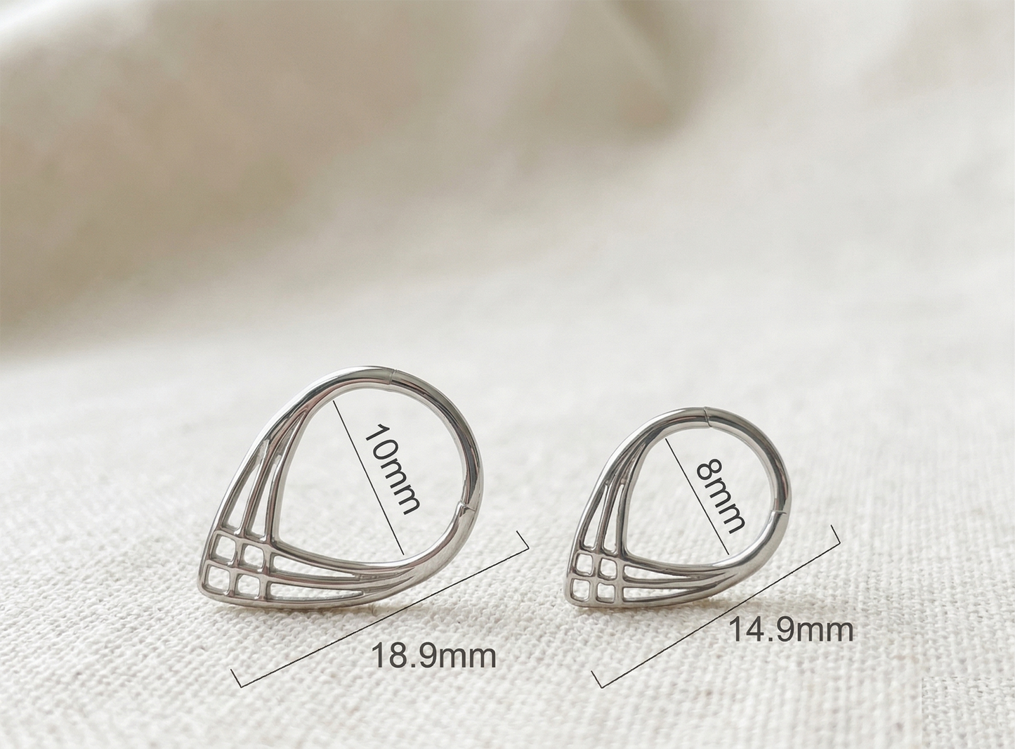 Titanium Chevron Hinged Hoop 16G