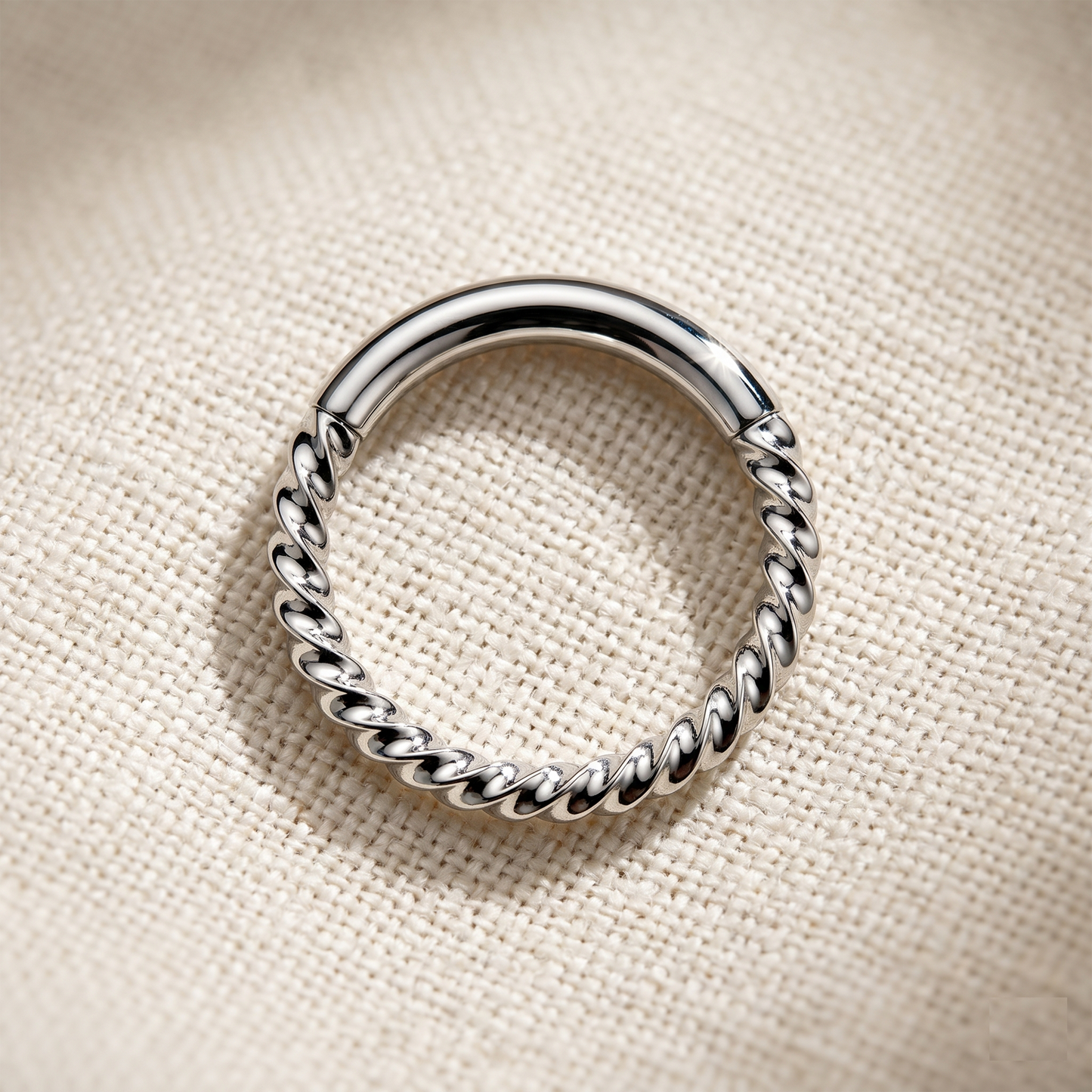 Titanium Braided Hinged Hoop 16G