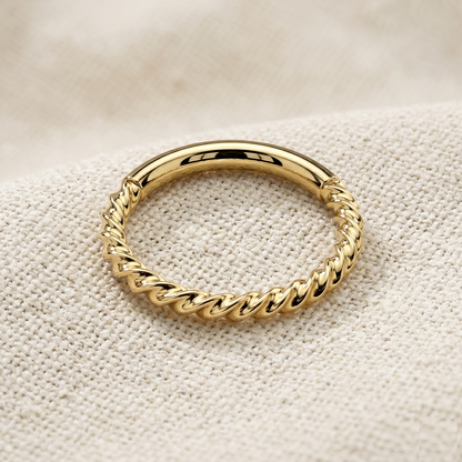 Titanium Braided Hinged Hoop 16G