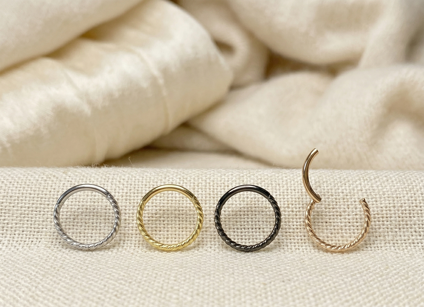 Titanium Braided Hinged Hoop 16G