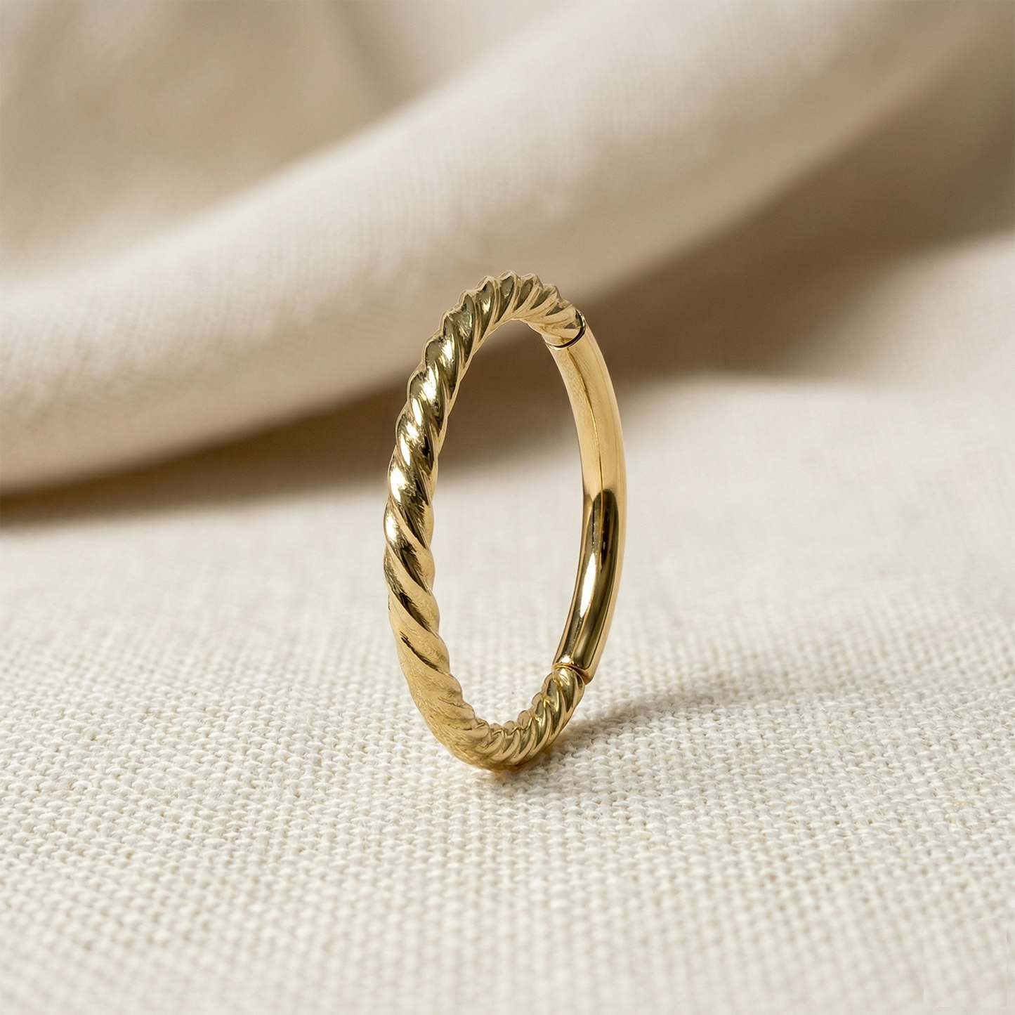 Titanium Braided Hinged Hoop 16G