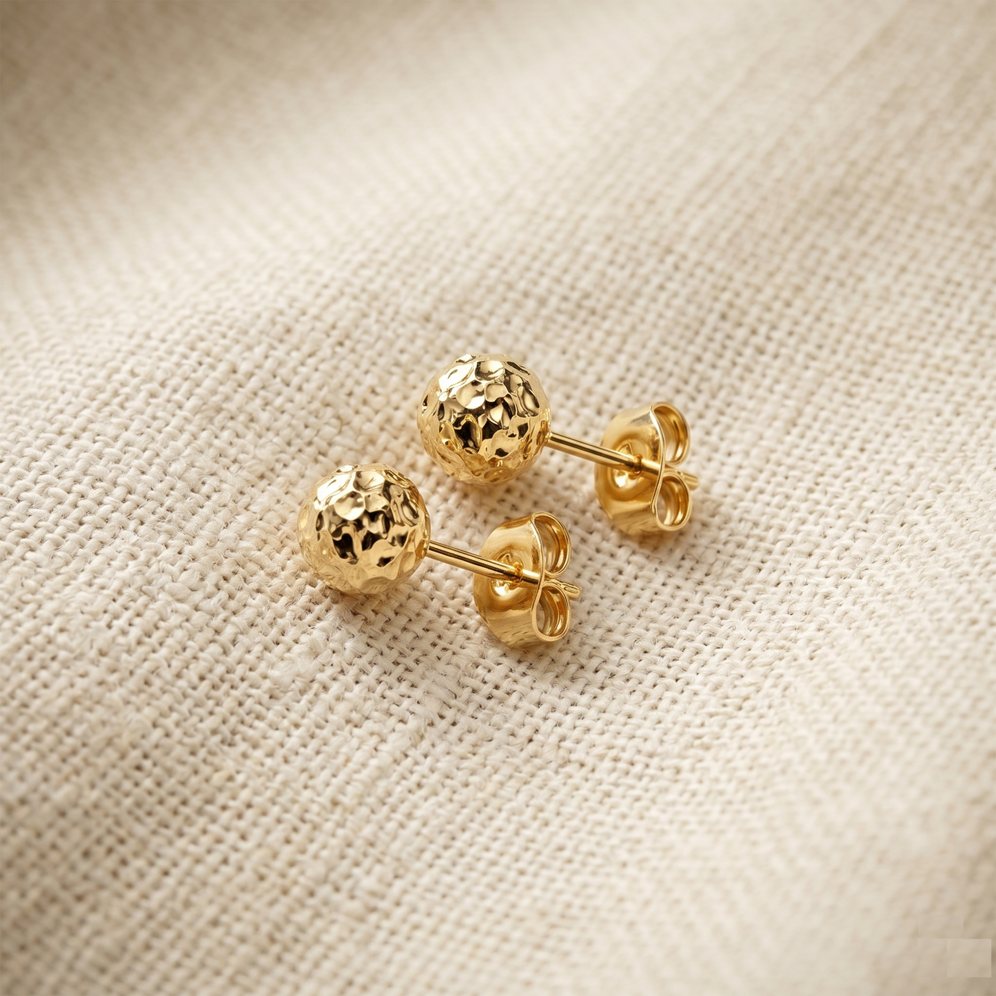 Surgical Steel Hammered Ball Stud Earrings 20G