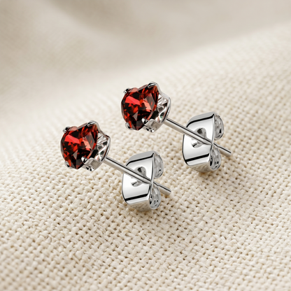 Surgical Steel Heart CZ Prong Set Stud Earrings 20G