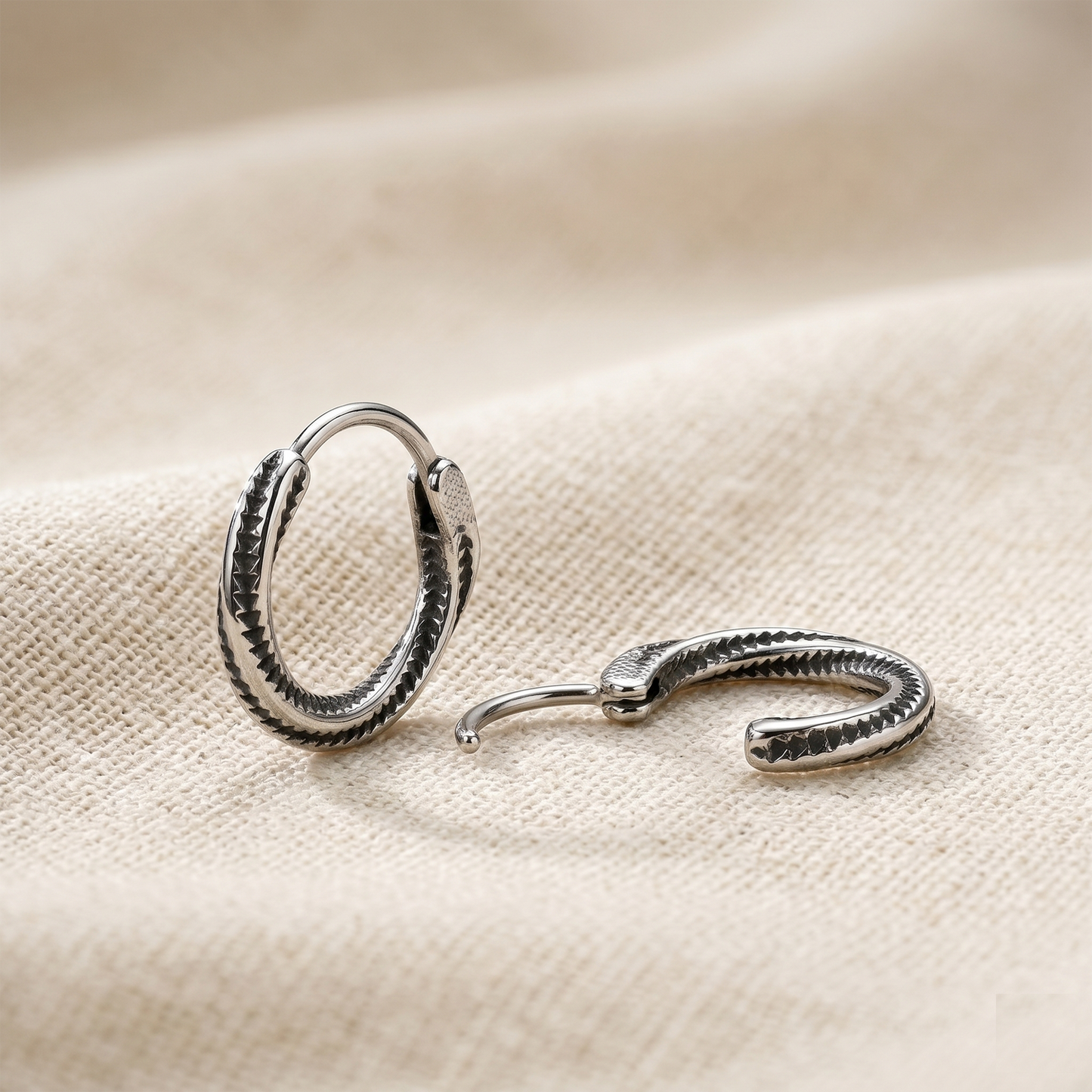 Surgical Steel Twist Hoop Earrings 20G