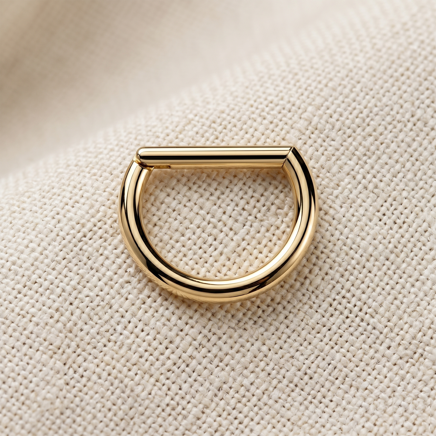 Titanium D-Shaped Hinged Hoop Ring 16G