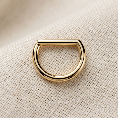 Titanium D-Shaped Hinged Hoop Ring 16G