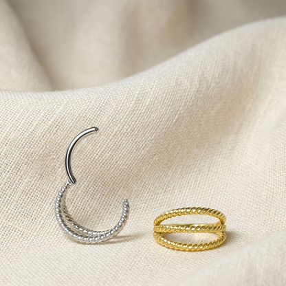 Surgical Steel Triple Braided Hinged Hoop 16G