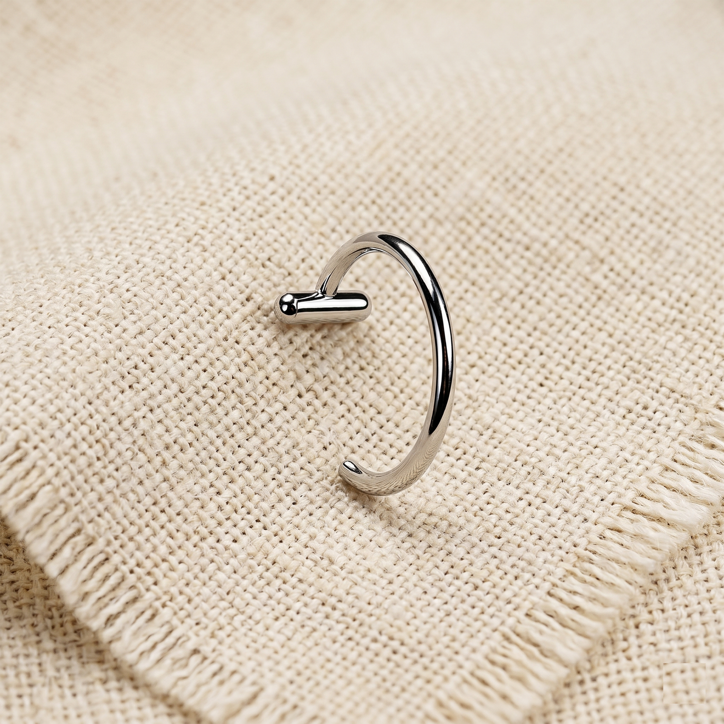 Titanium Nose Hoop with Bar Stopper