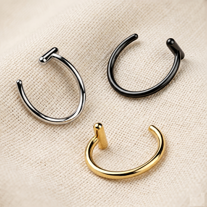 Titanium Nose Hoop with Bar Stopper