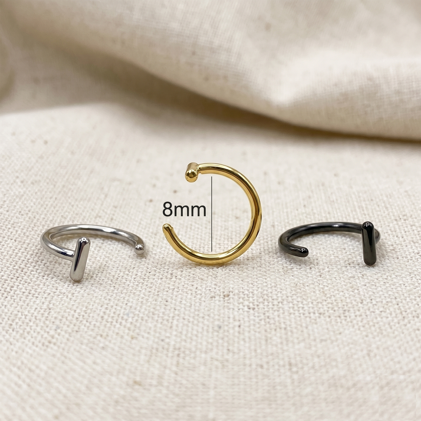 Titanium Nose Hoop with Bar Stopper