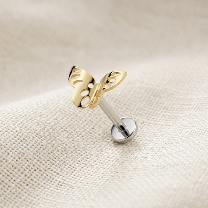 Titanium Butterfly Threadless Stud