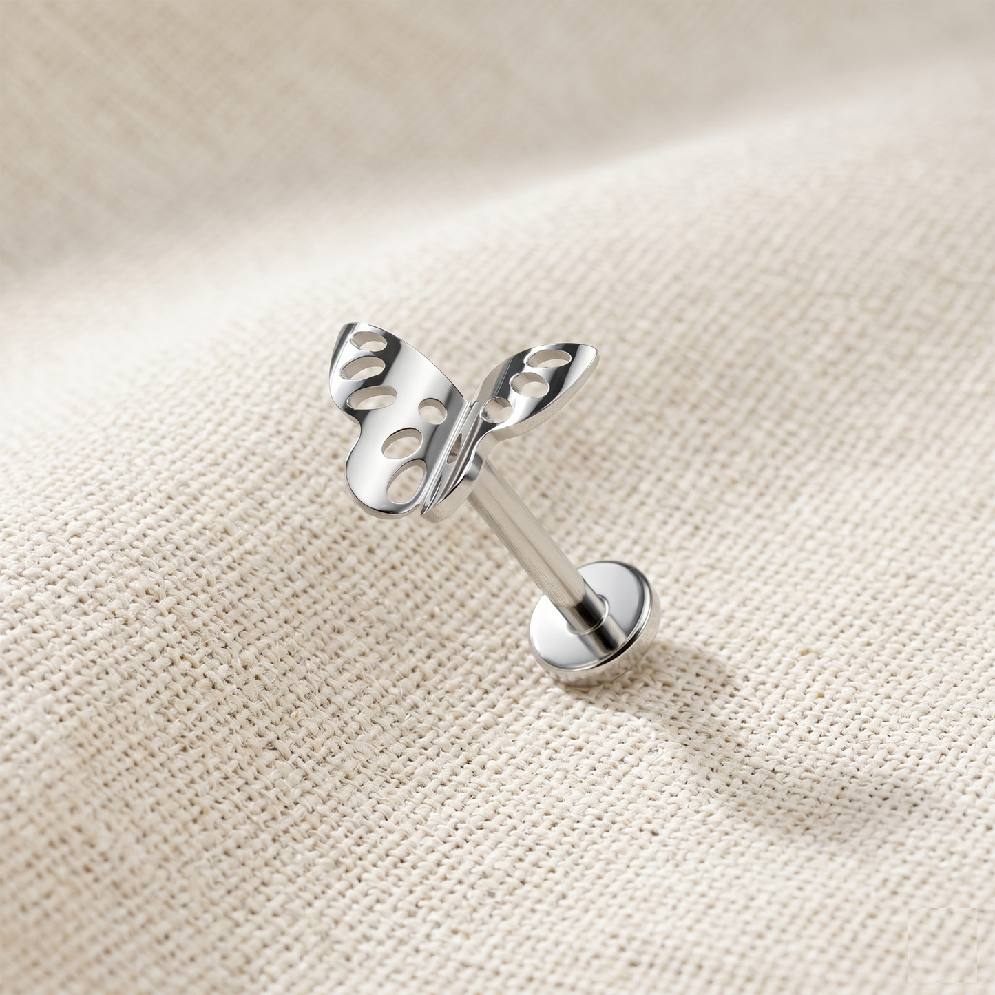 Titanium Butterfly Threadless Stud