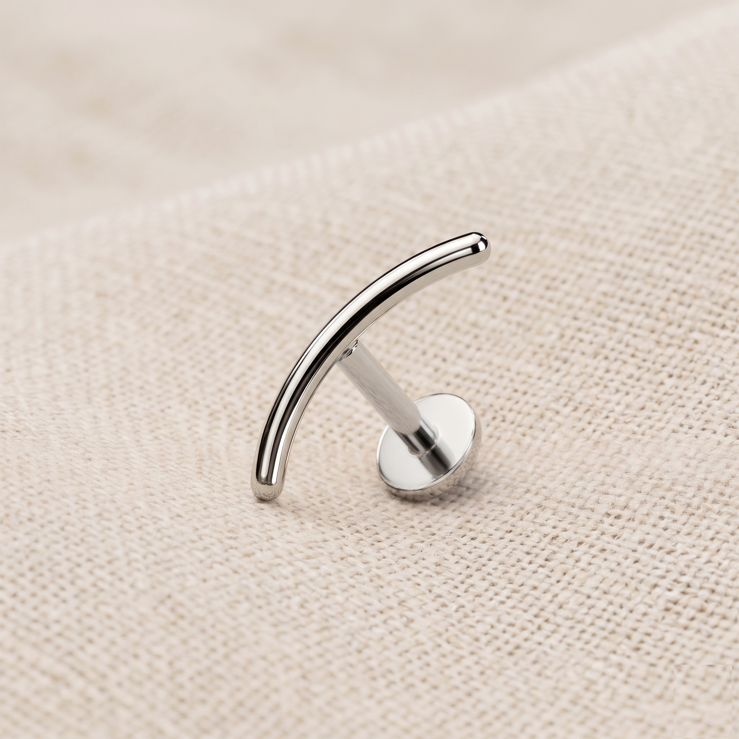 Titanium Curved Bar Threaded Labret 16G