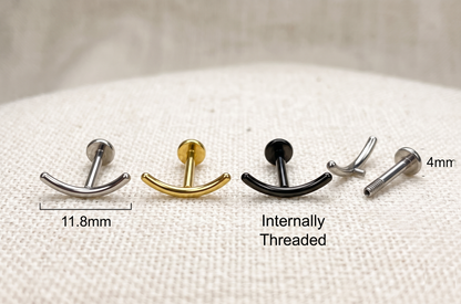 Titanium Curved Bar Threaded Labret 16G