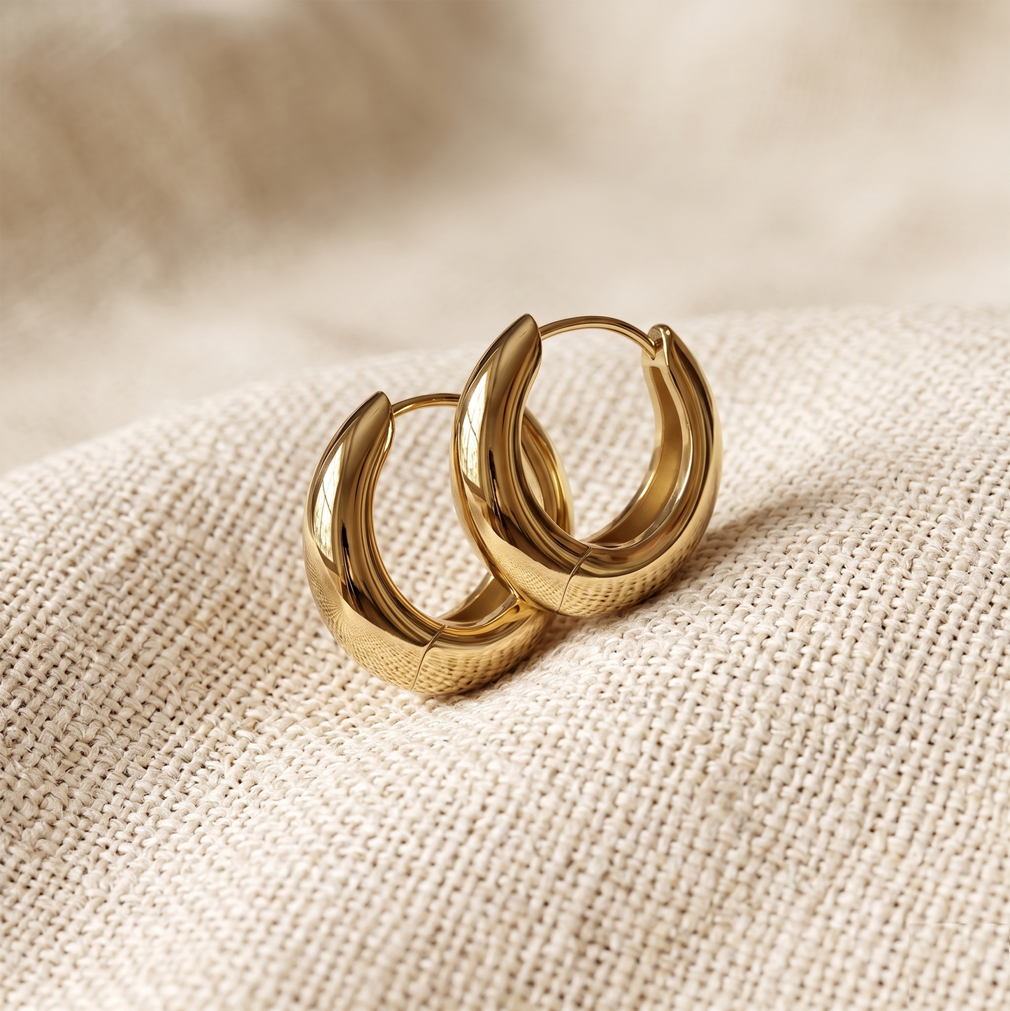 Surgical Steel Wide Hinged Hoop Earrings 18G