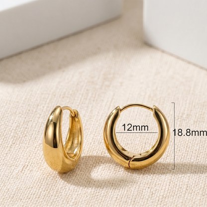 Surgical Steel Wide Hinged Hoop Earrings 18G