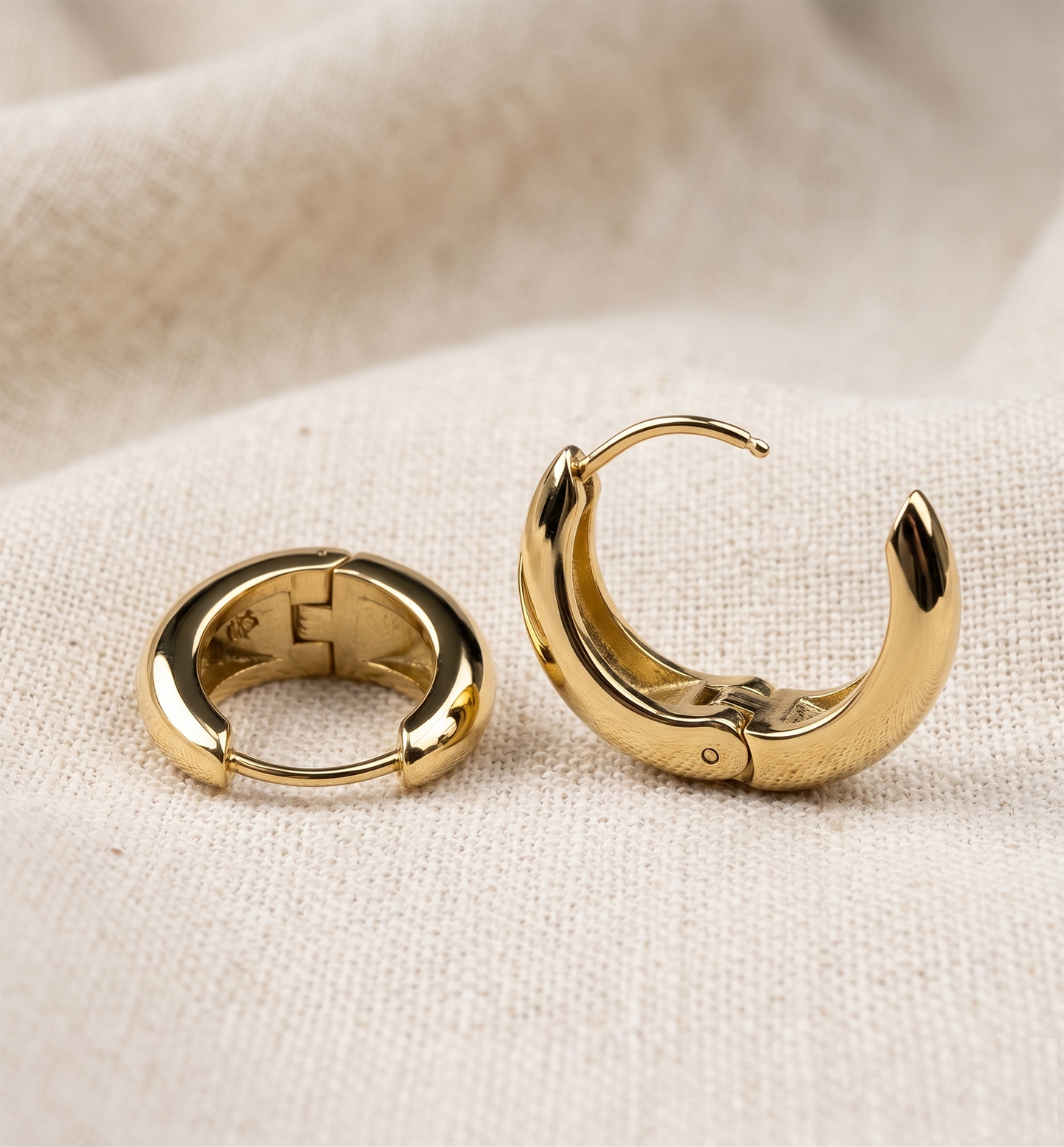 Surgical Steel Wide Hinged Hoop Earrings 18G