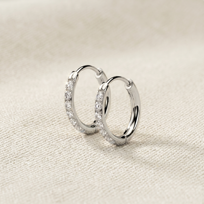 Surgical Steel CZ Huggie Hoop Earrings