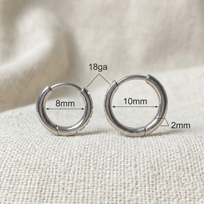 Surgical Steel CZ Huggie Hoop Earrings