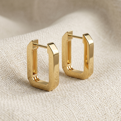 Surgical Steel Rectangle Hinged Hoop Earrings 18G