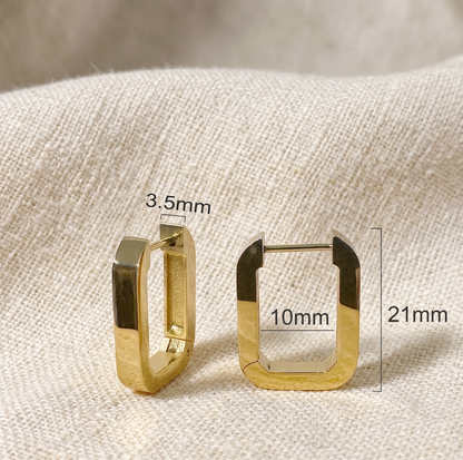 Surgical Steel Rectangle Hinged Hoop Earrings 18G