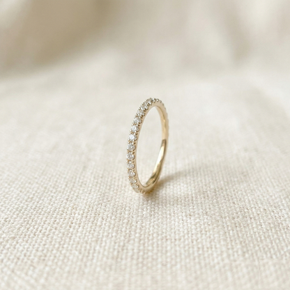 14K Gold Hinged Clicker Hoop with Pave CZ 20G