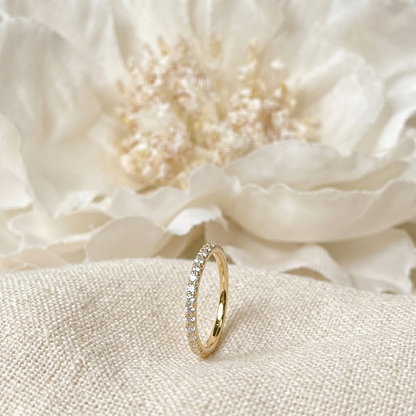 14K Gold Hinged Clicker Hoop with Pave CZ 18G